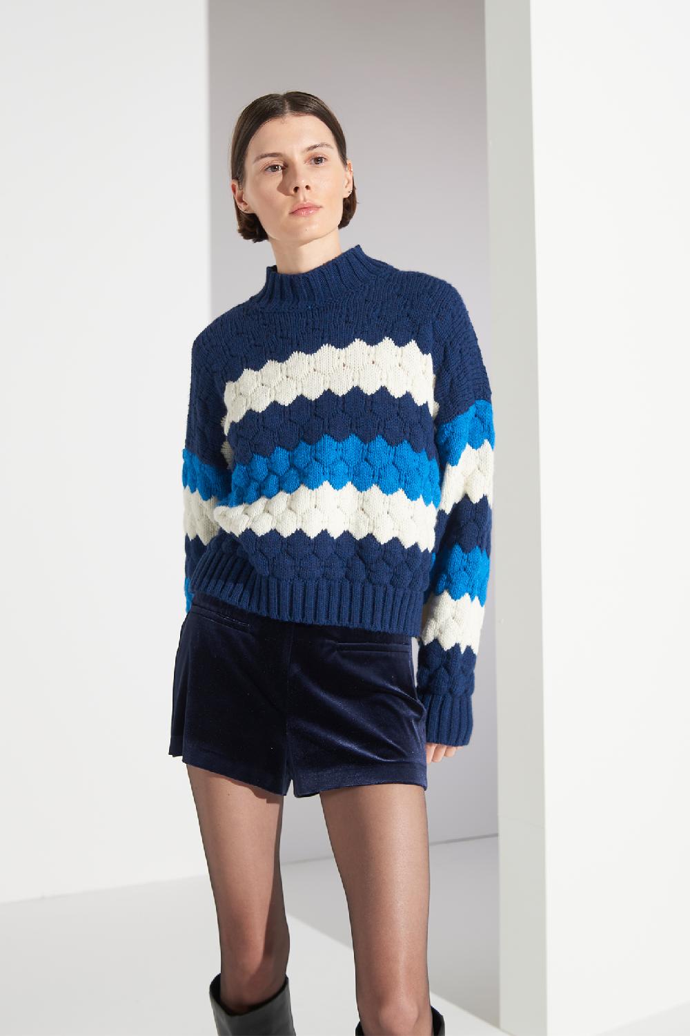 Soallure MAGLIA A TRE COLORI IN LANA Convenienza
