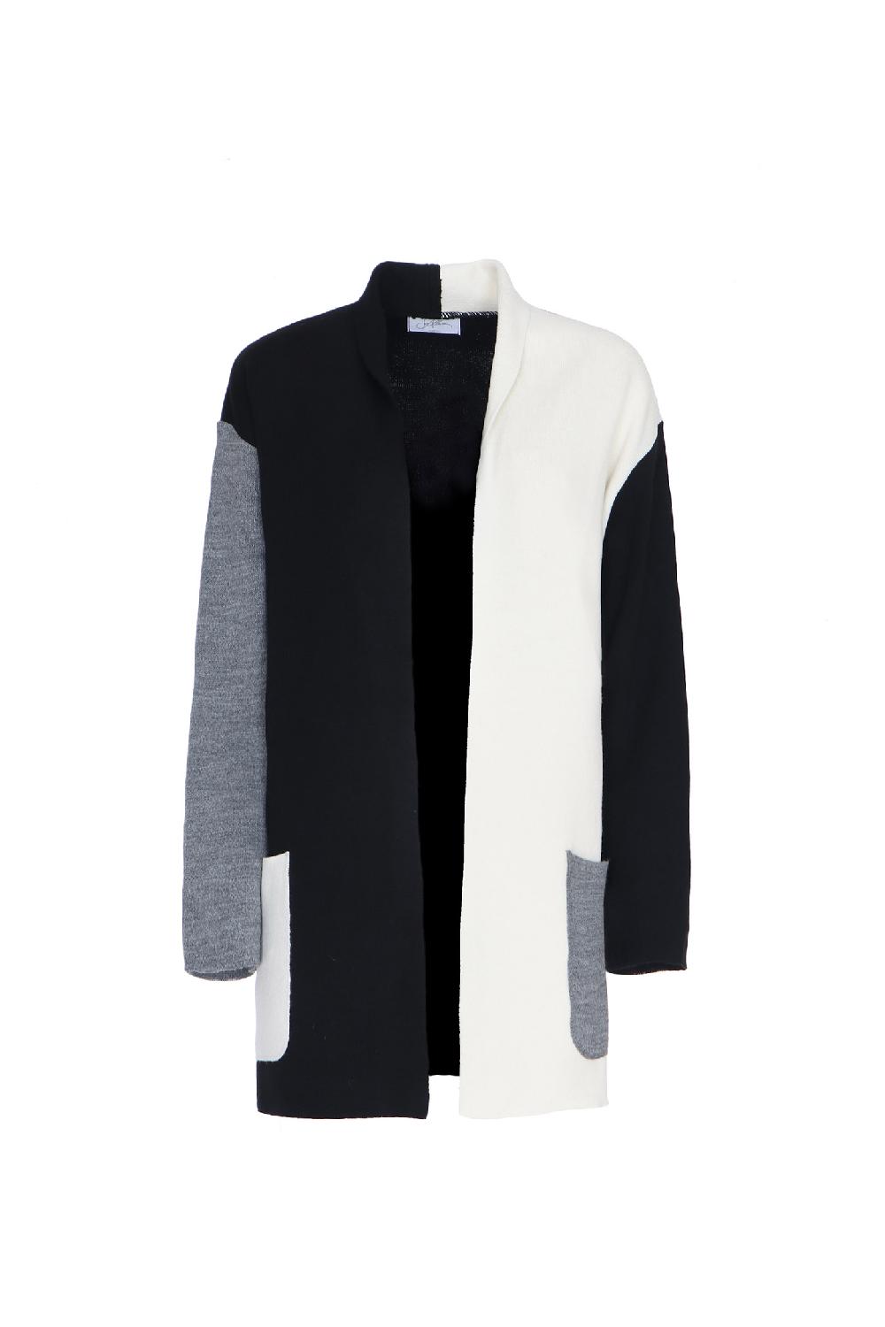 Soallure CARDIGAN BLOCK COLOR CORTO LANA Presa