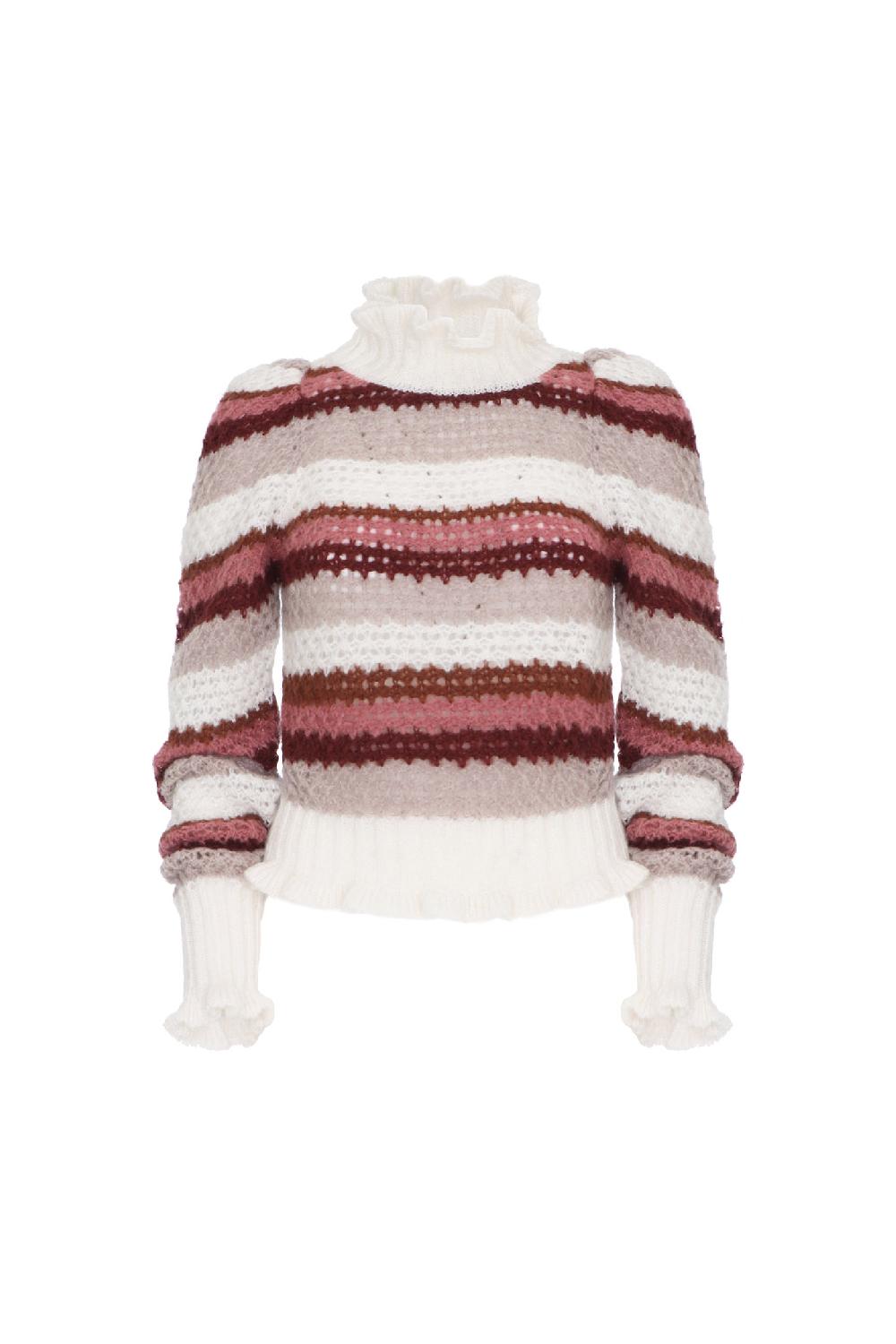 Soallure MAGLIA COLLO ALTO E RIGHE A CONTRASTO IN MOHAIR Negozio