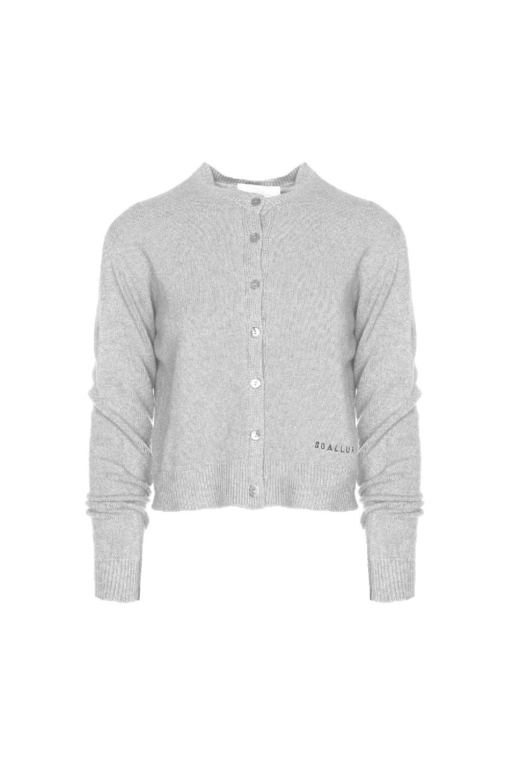 Soallure CARDIGAN GIROCOLLO CON RICAMO Moda
