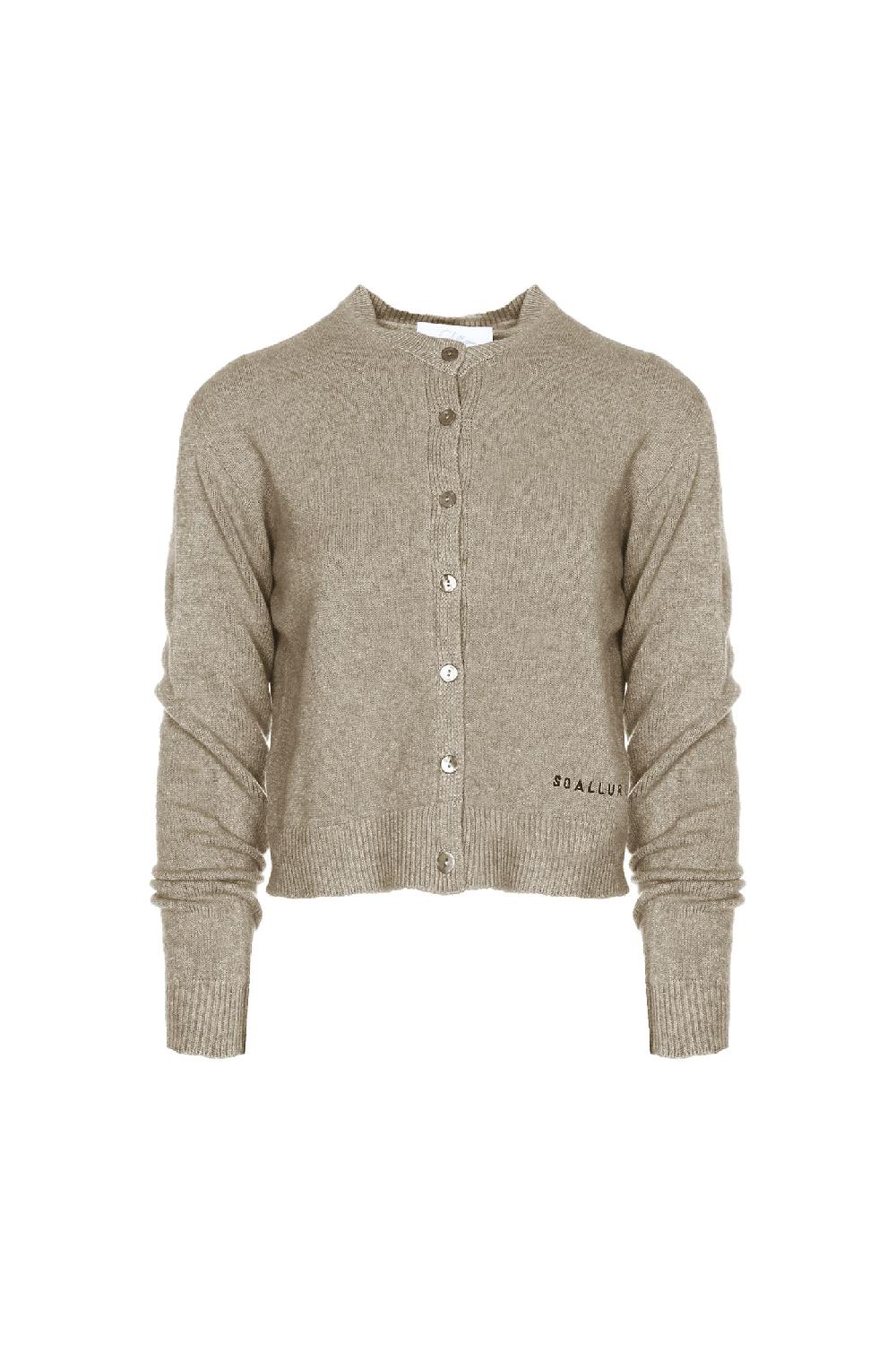 Soallure CARDIGAN GIROCOLLO CON RICAMO Moda