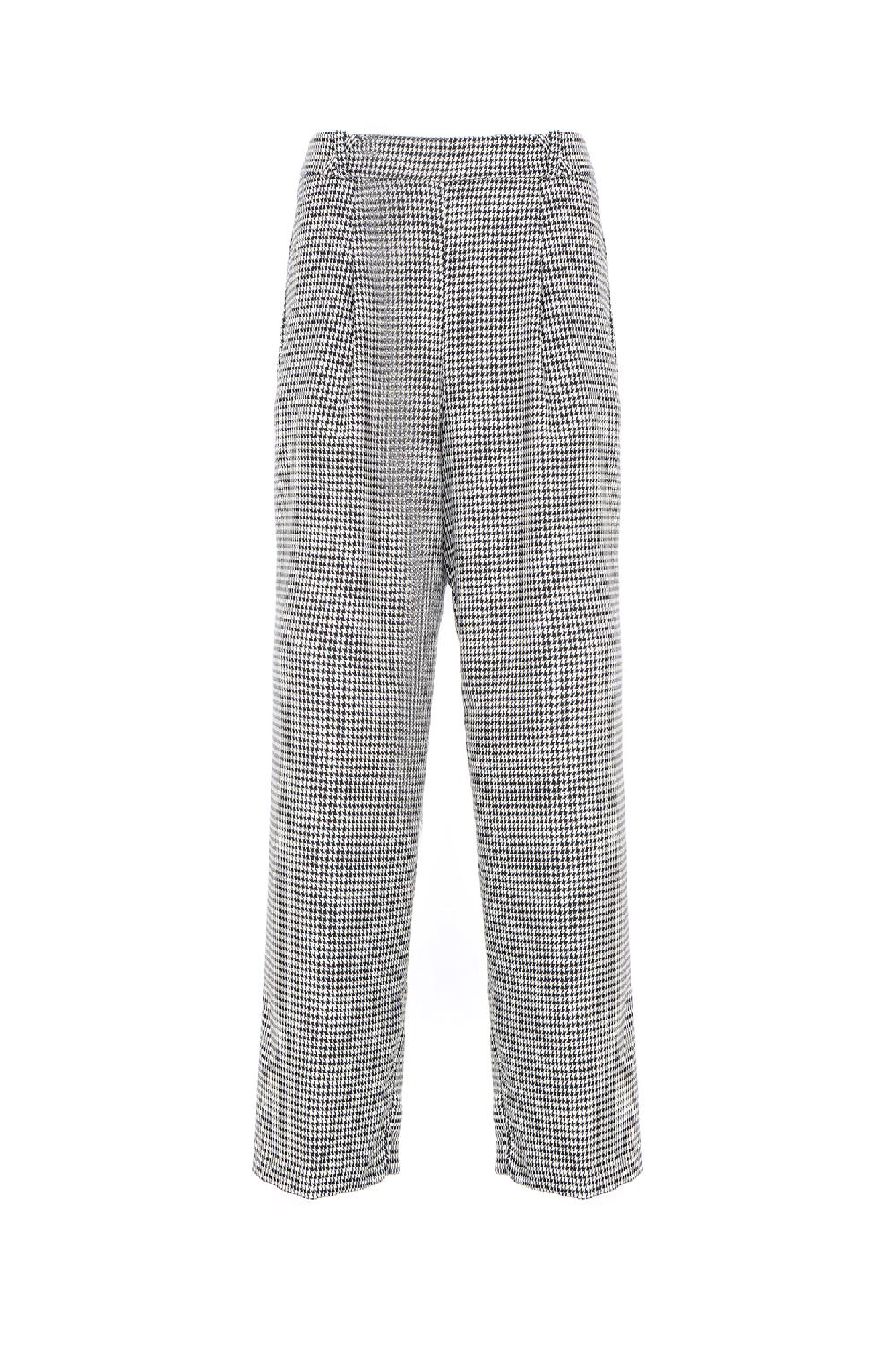 Soallure PANTALONE A PALAZZO IN TESSUTO PRINCIPE DI GALLES Promozione