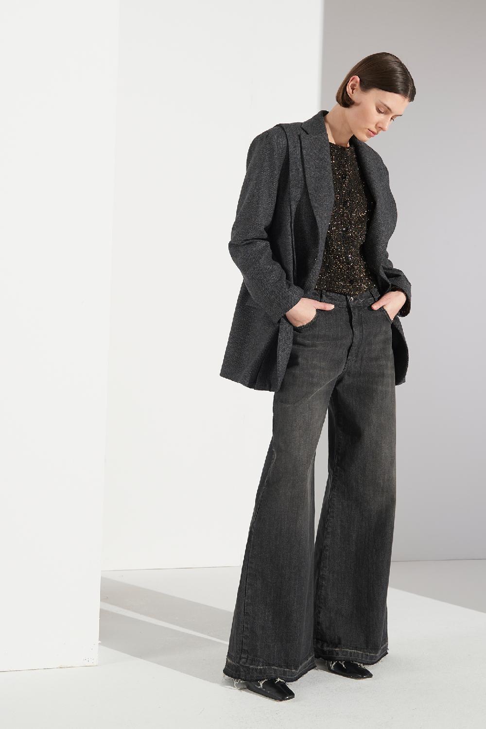 Soallure JEANS A PALAZZO CON ORLO SFRANGIATO Negozi Online