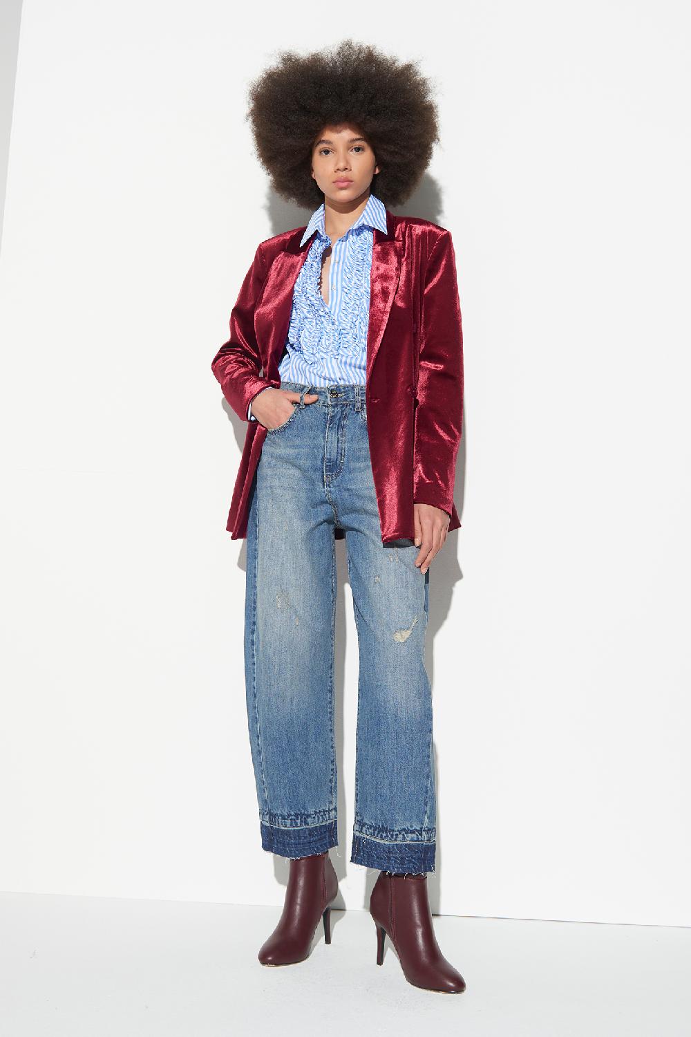 Soallure JEANS BAGGY ORLO SFRANGIATO Promozione Limitata