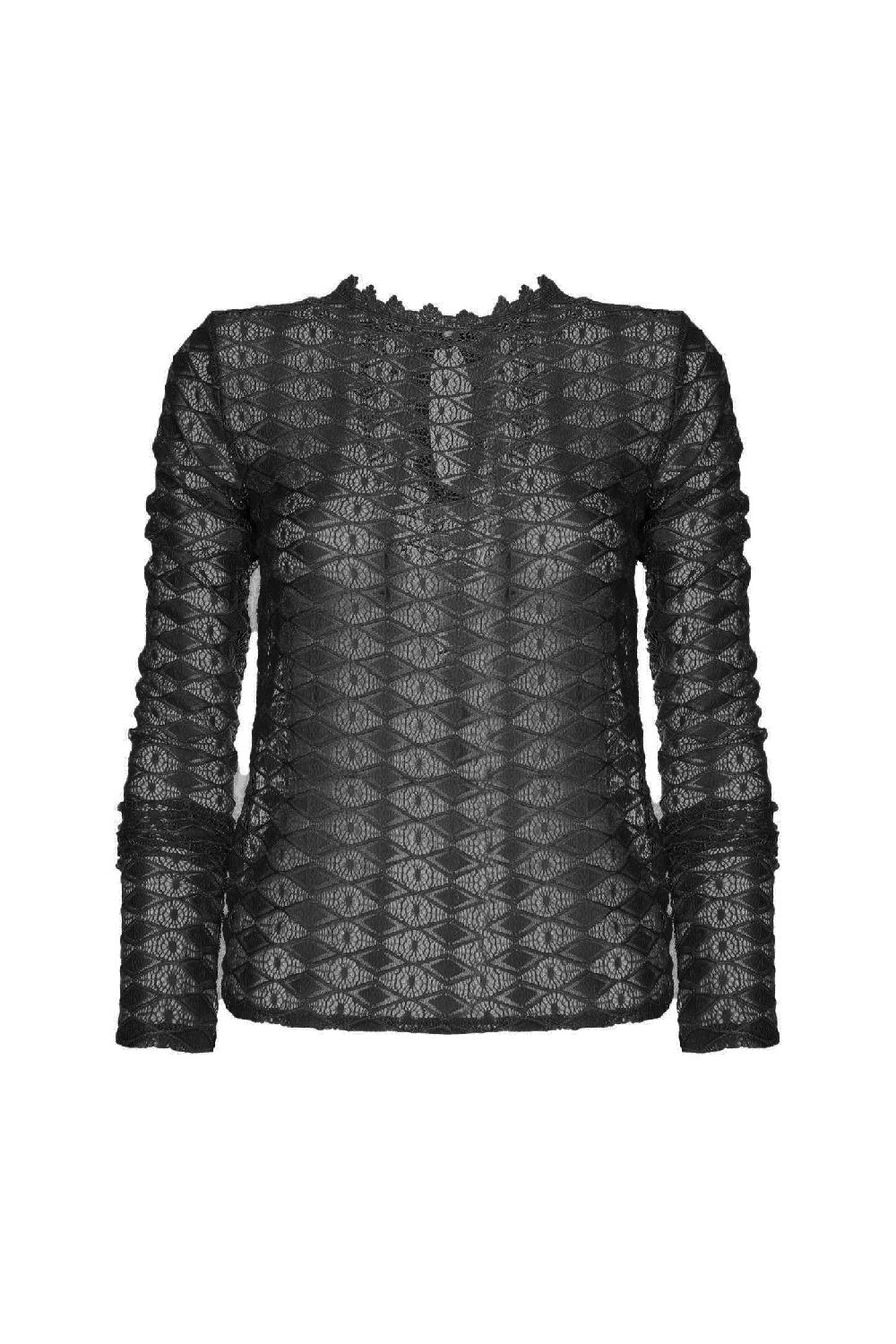 Soallure MAGLIA MANICHE LUNGHE PIZZO STRETCH Saldi Di Fabbrica