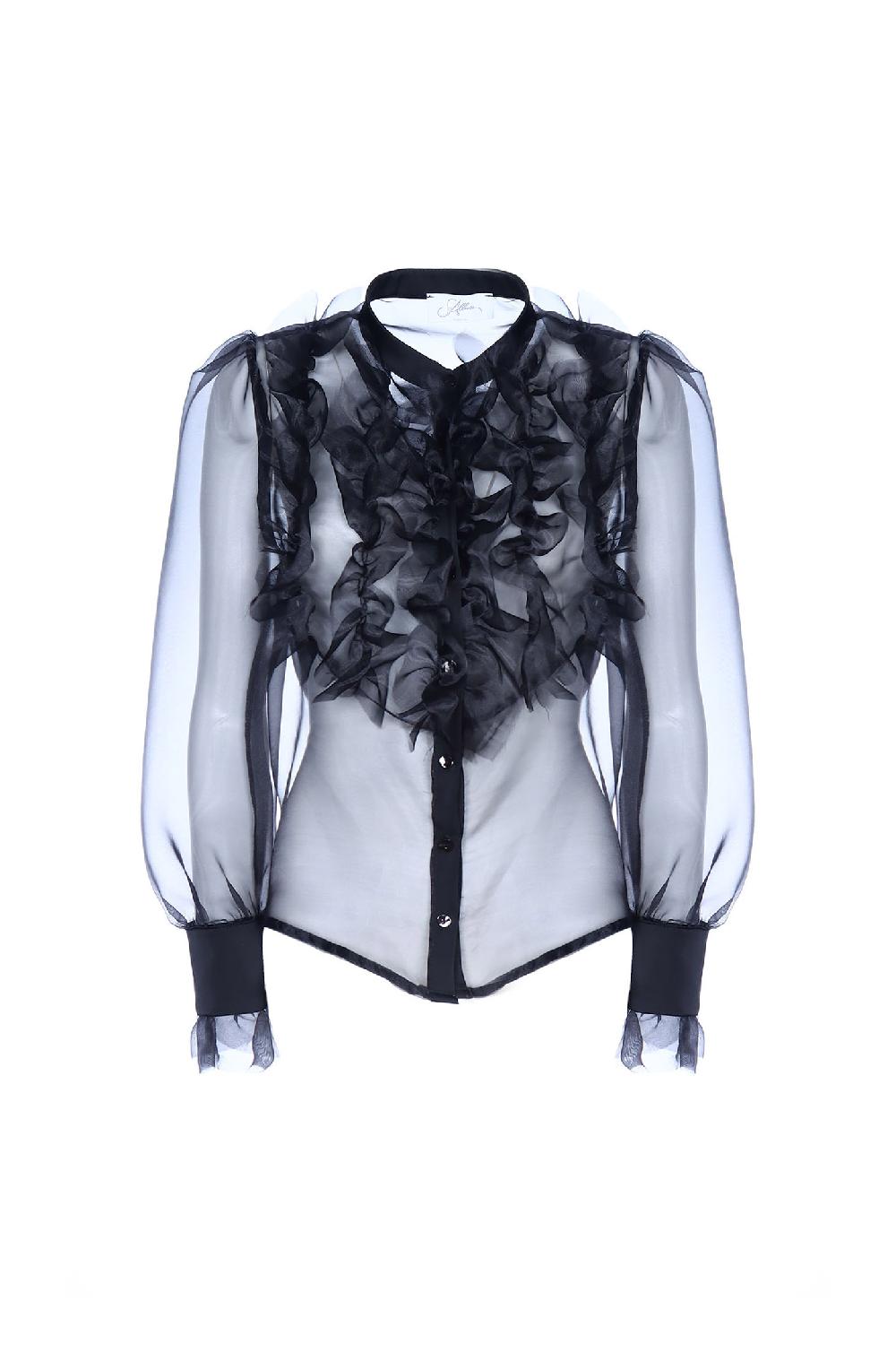Soallure CAMICIA ROUCHES ORGANZA Vendite Flash