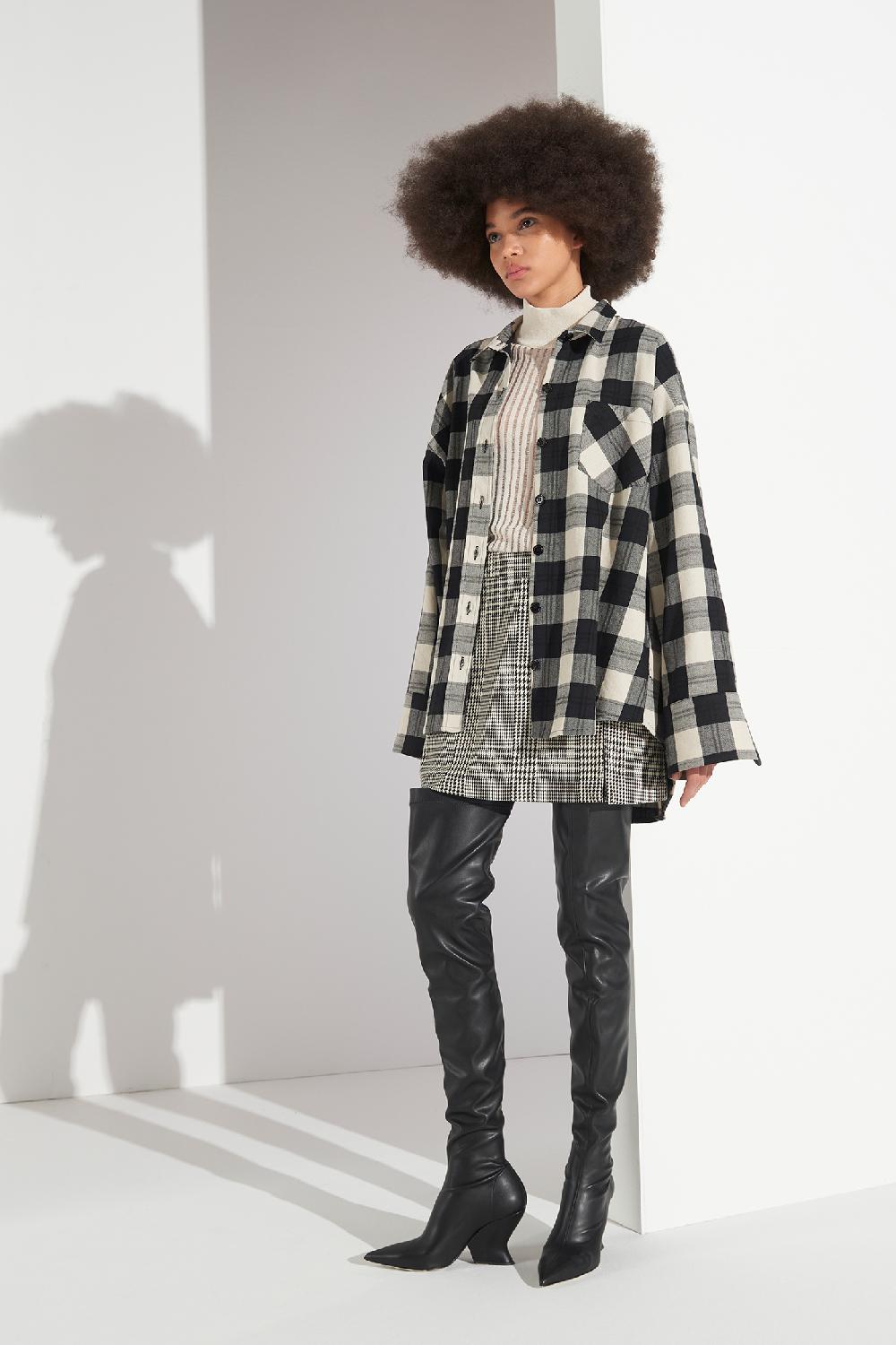 Soallure CAMICIA OVER CHECK FLANELLA Italy