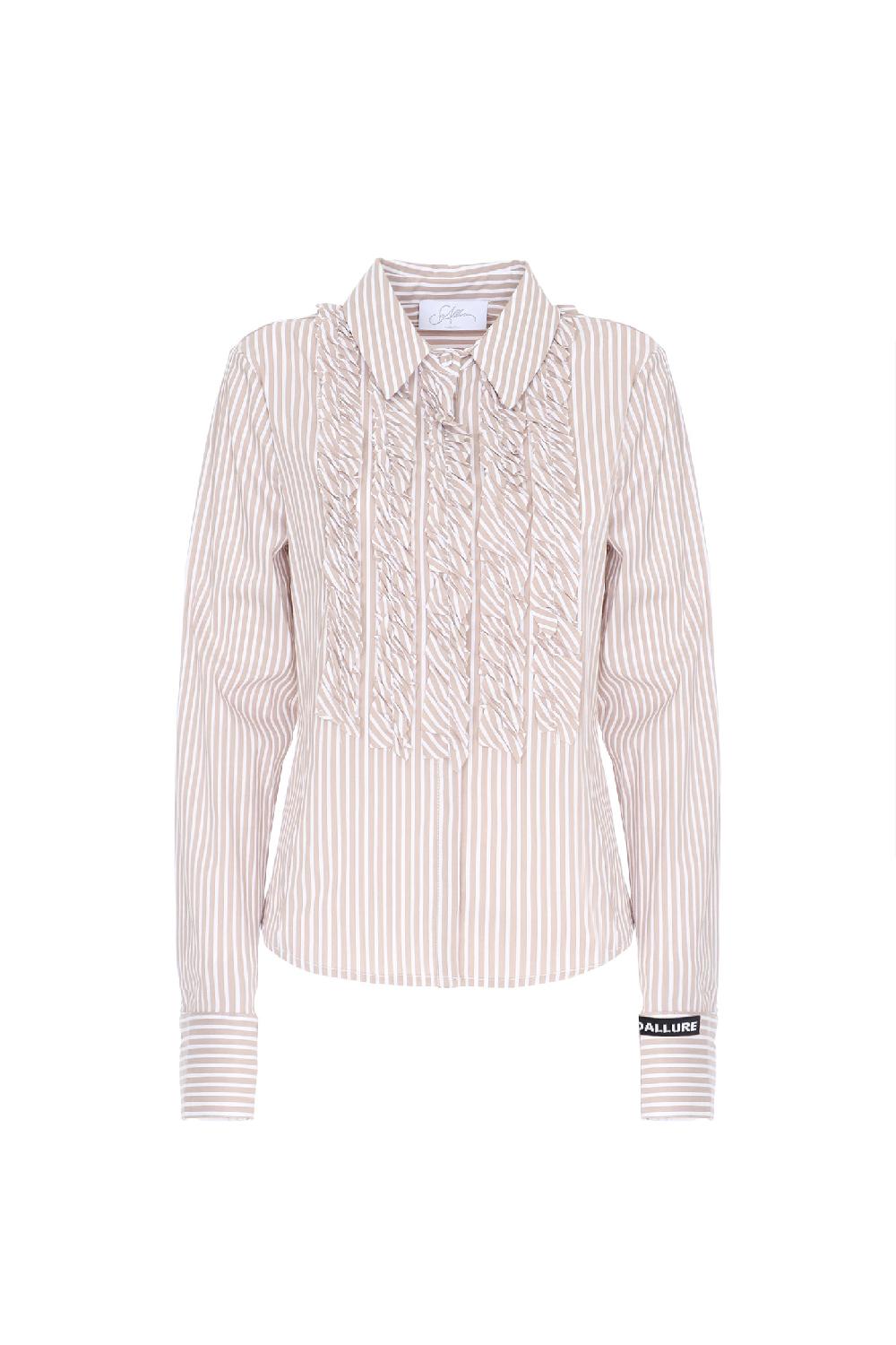 Soallure CAMICIA SLIM CON RIGHE E ROUCHES In Linea