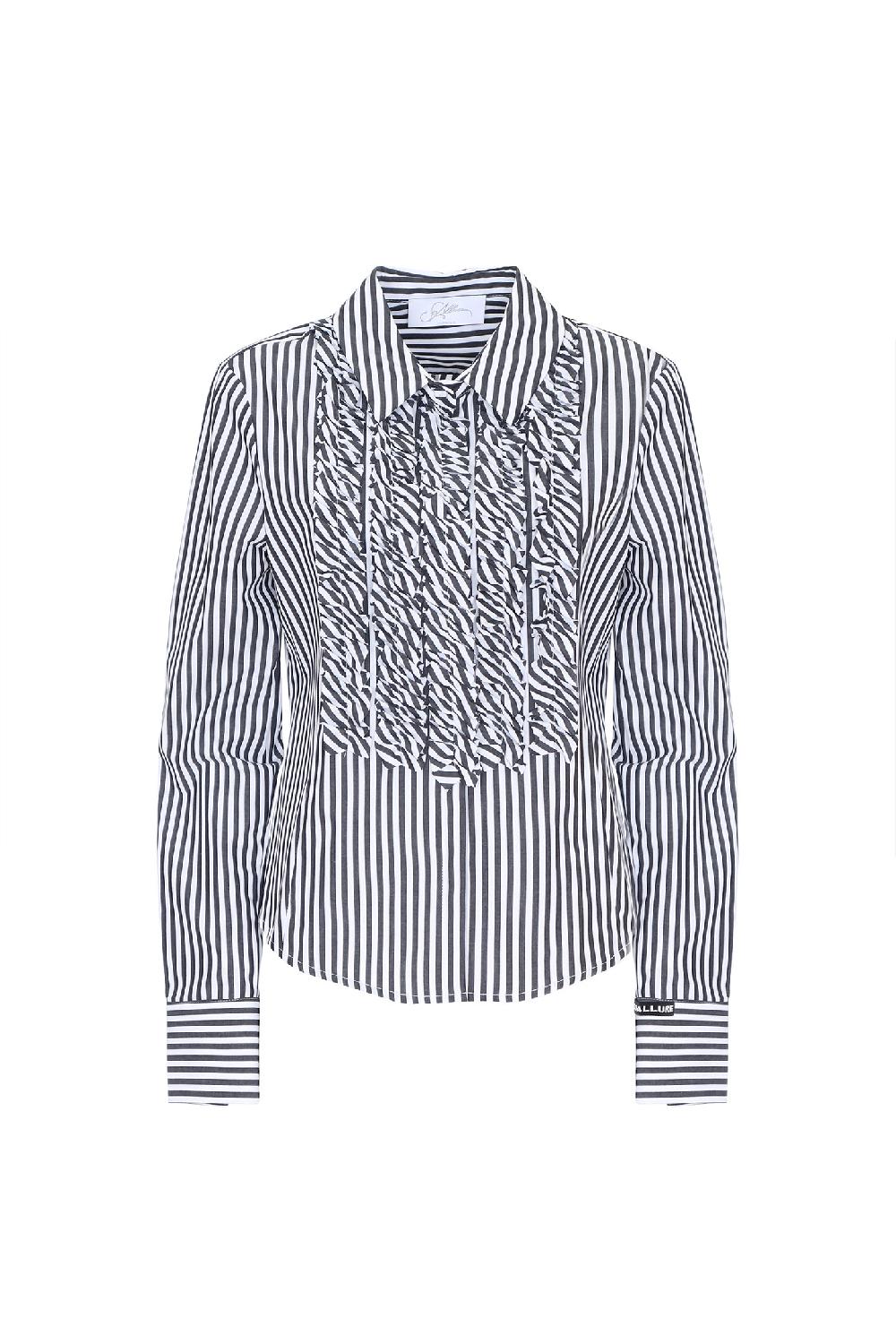 Soallure CAMICIA SLIM CON RIGHE E ROUCHES In Linea
