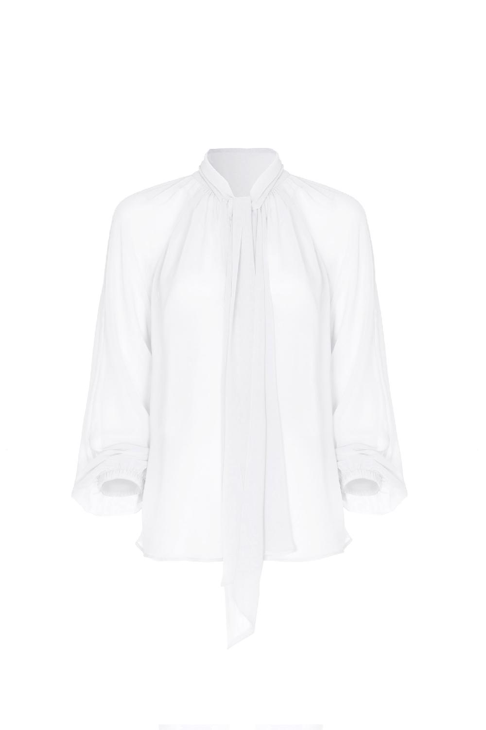 Soallure BLUSA CON COLLO A SCIARPA E MANICHE LUNGHE Spedizione Gratuita