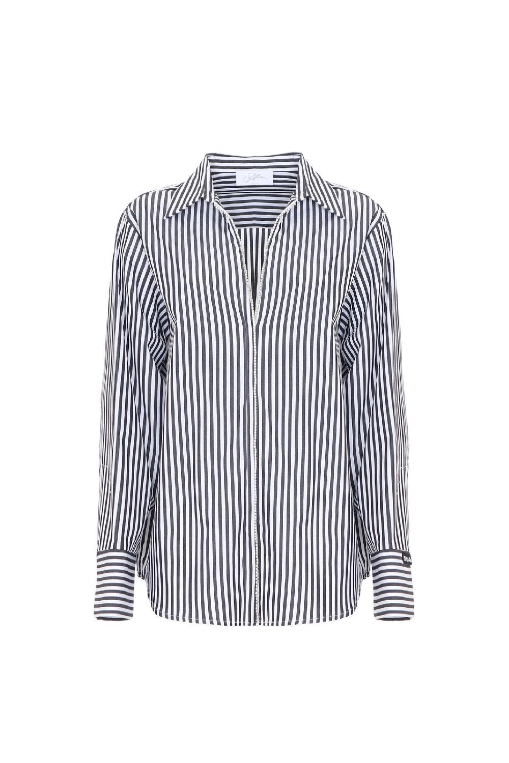 Soallure CAMICIA A RIGHE E STRASS Negozi Online