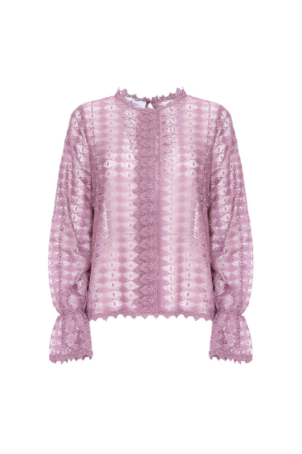 Soallure BLUSA MANICHE BALOON PIZZO STRETCH Affare Del Giorno