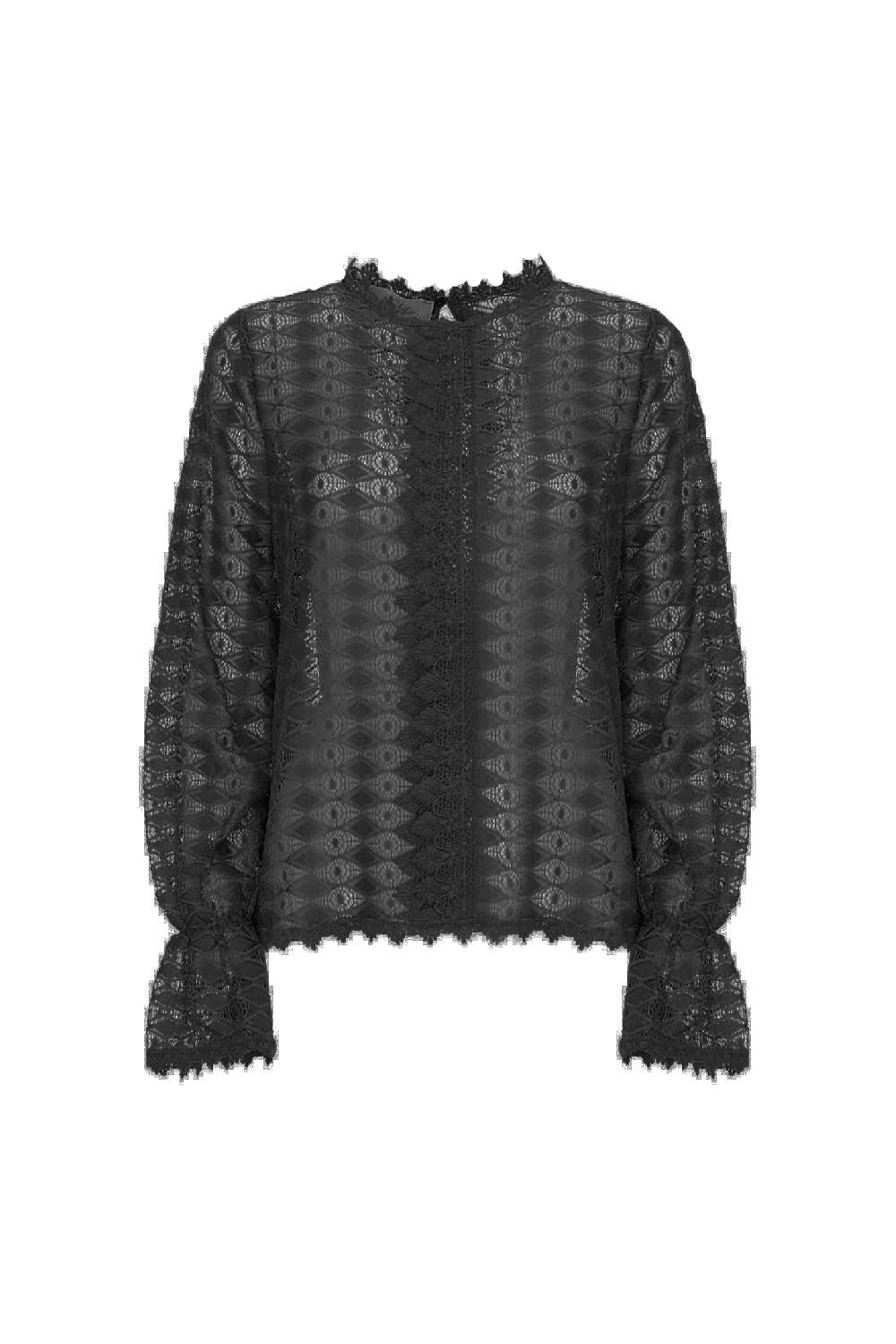 Soallure BLUSA MANICHE BALOON PIZZO STRETCH Affare Del Giorno