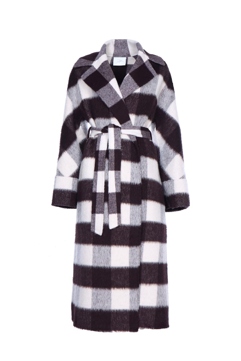 Soallure CAPPOTTO LUNGO CON CINTURA CHECK Novità