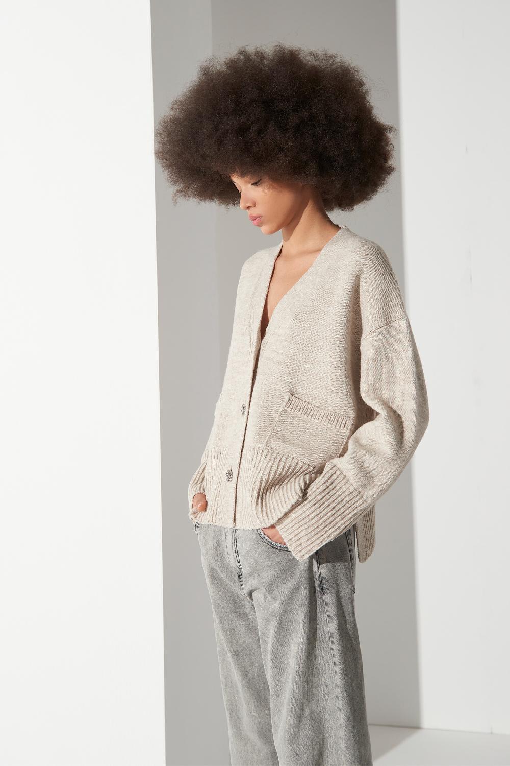 Soallure CARDIGAN OVER CON TASCHE IN LANA E ALPACA Duty-free