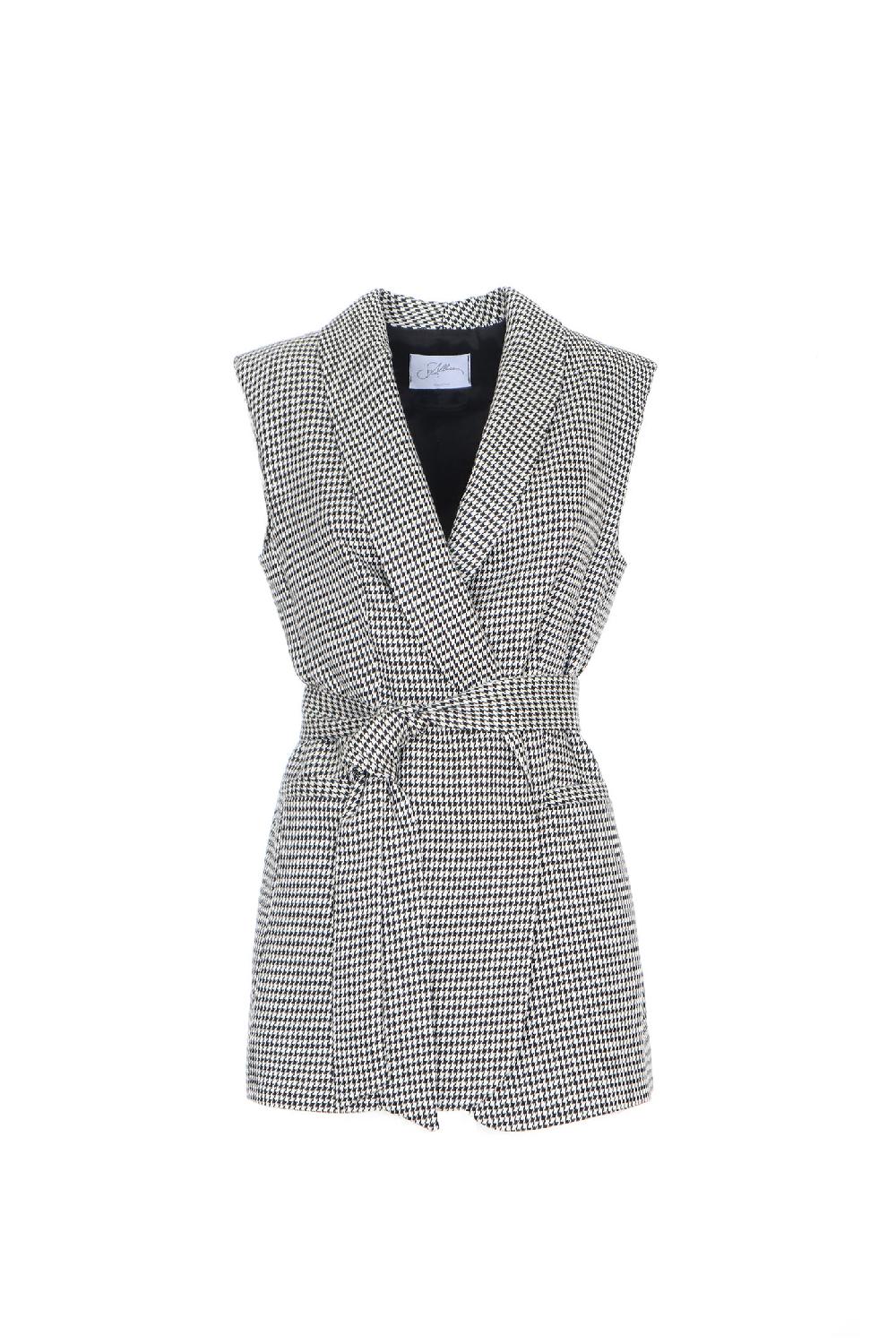 Soallure GILET PRINCIPE DI GALLES CON CINTURA Vendita
