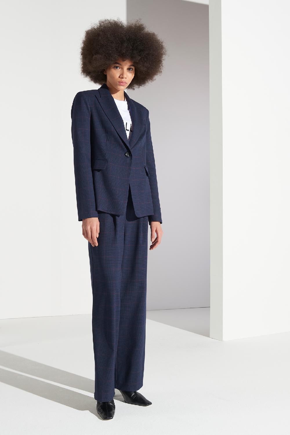Soallure GIACCA SLIM MONOPETTO CHECK Spedizione Gratuita