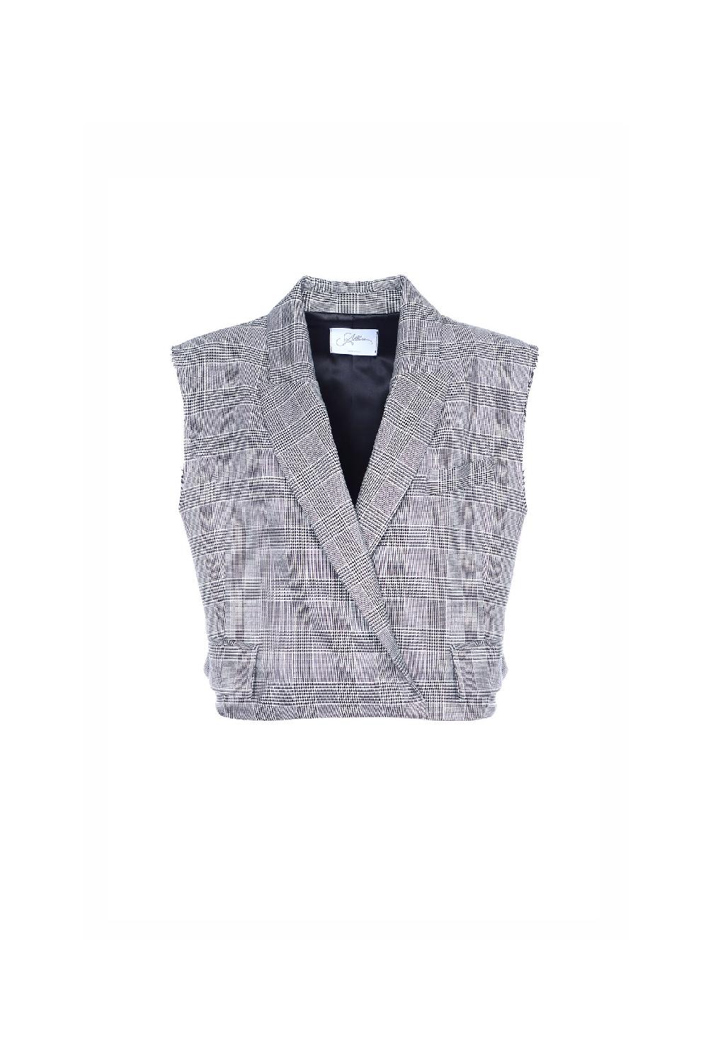 Soallure GILET CROPPED A FANTIASIA CHECK Acquista Ora