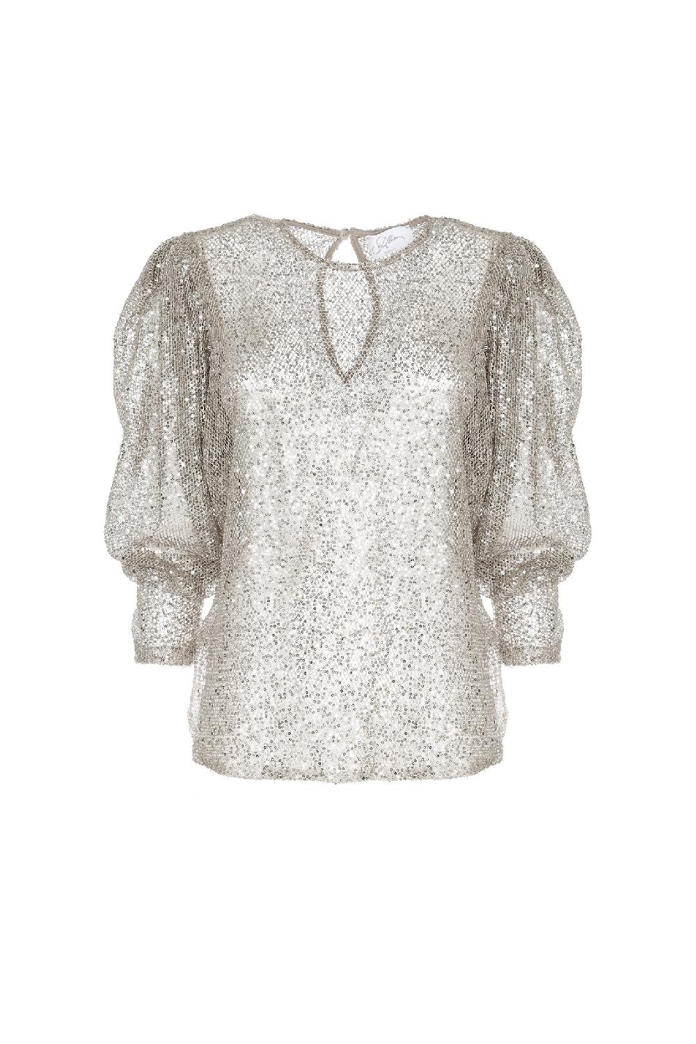 Soallure MAGLIA MANICHE A SBUFFO PAILLETTES Vendite Flash