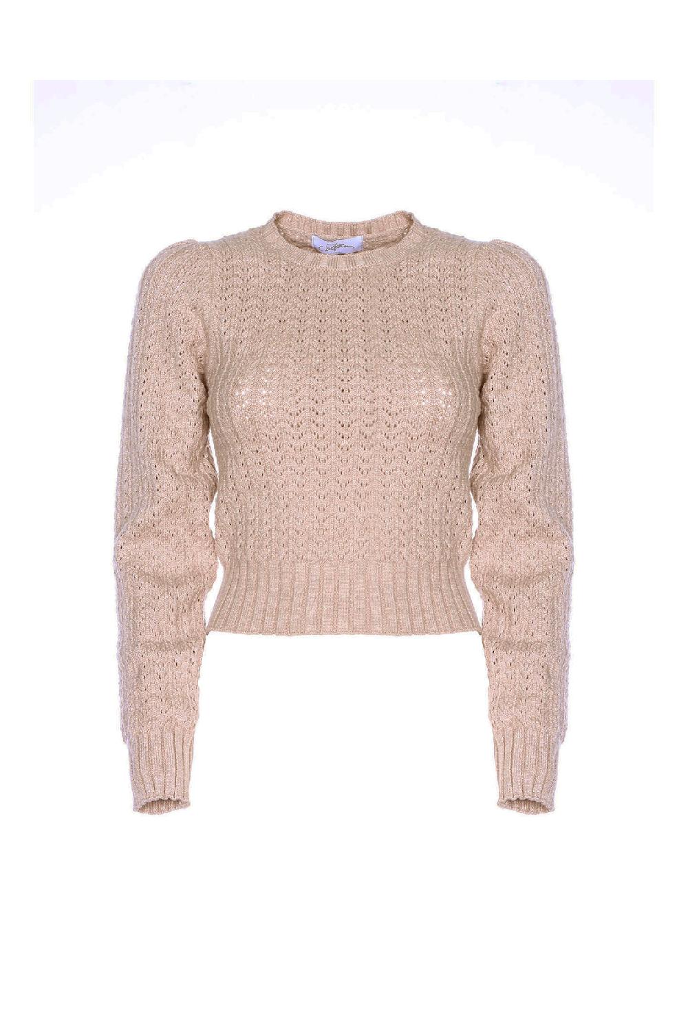 Soallure MAGLIA CON LAVORAZIONE CROCHET Nuova