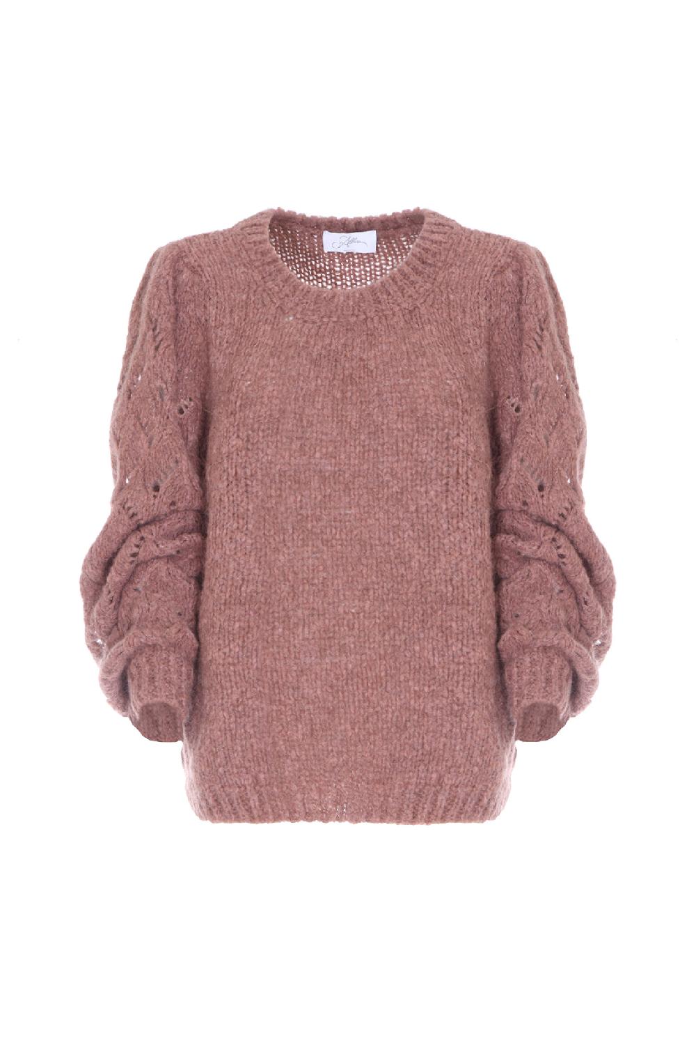Soallure MAGLIA MANICHE TRAFORATE IN ALPACA 2025