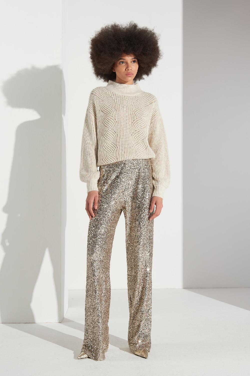 Soallure PANTALONE PALAZZO PAILLETTES Soddisfazione Garantita