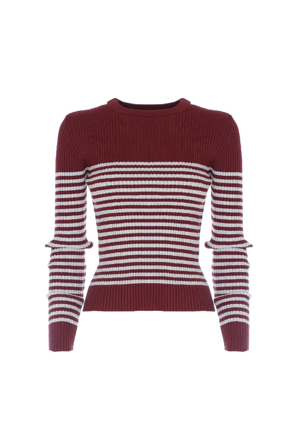 Soallure MAGLIA SLIM A COSTE E RIGHE Presa