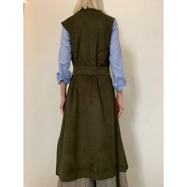 Stella Jean GILET LUNGO CON RICAMO FIORE Vendita Calda