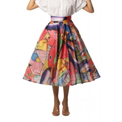 Stella Jean GONNA A RUOTA STAMPATA Outlet