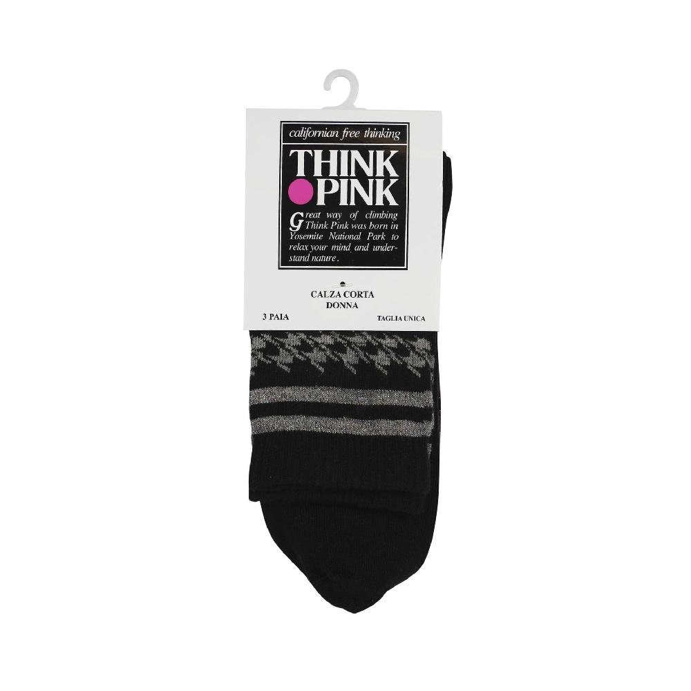 Think Pink CALZA QUARTER DONNA IN LOTTO DA 3 PAIA Nuova