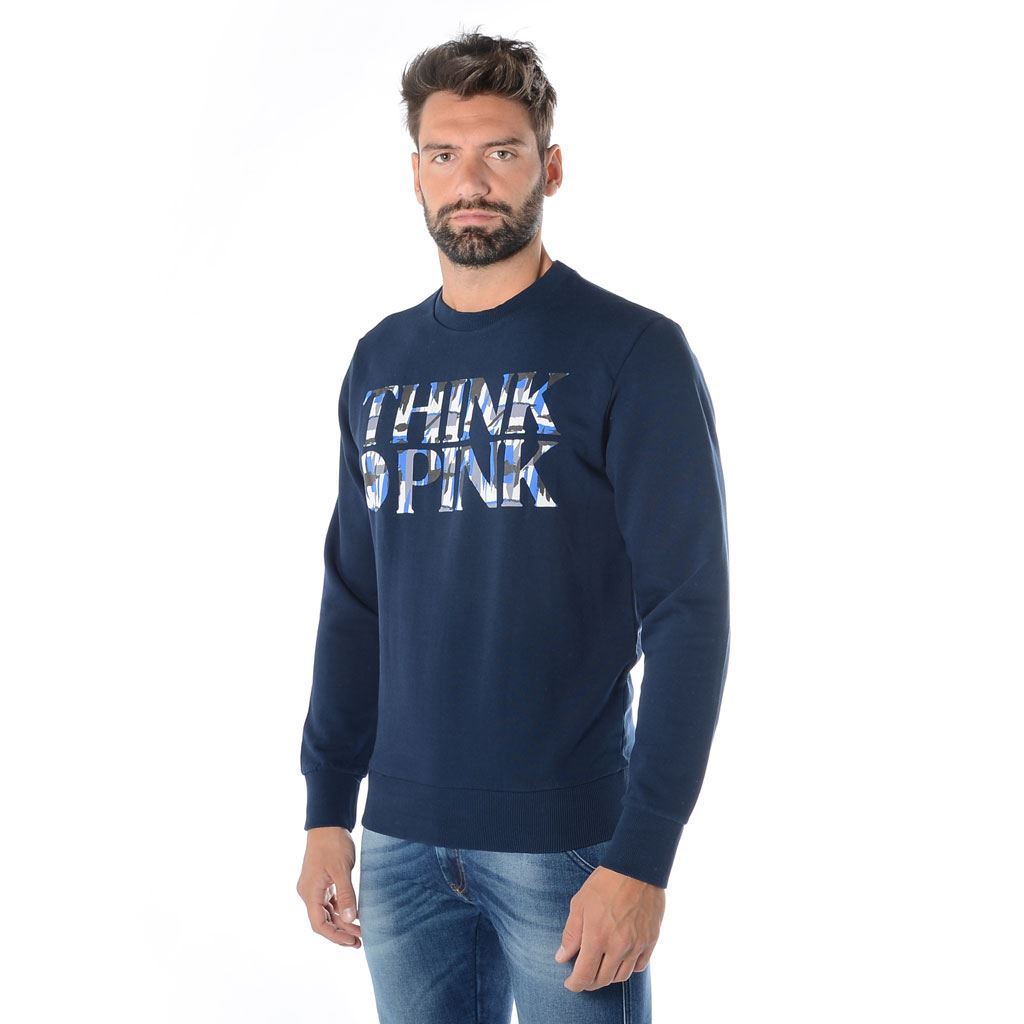 Think Pink Felpa Uomo Girocollo ss1900 Spedizione Gratuita