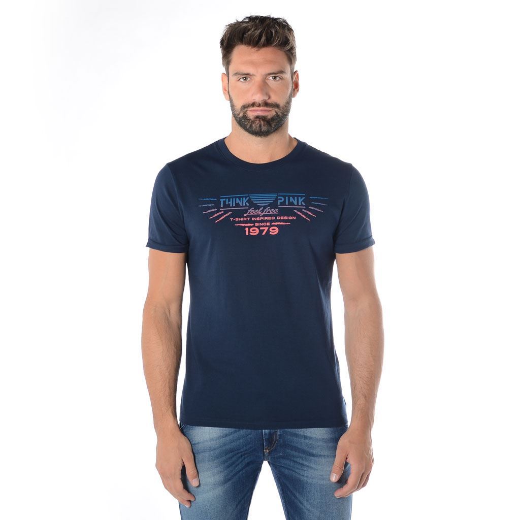 Think Pink T-shirt Uomo Manica Corta ss1902 Consegna Veloce