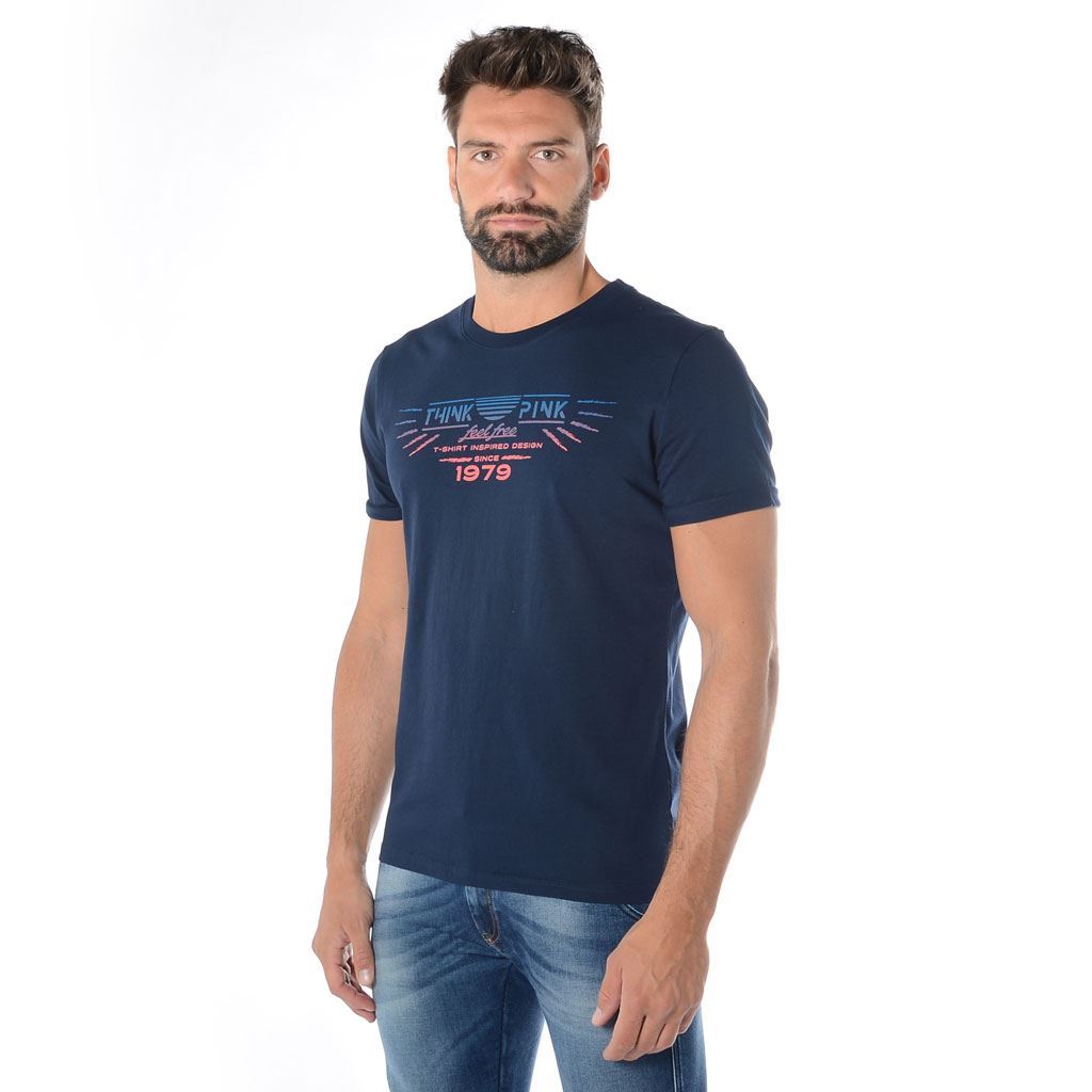 Think Pink T-shirt Uomo Manica Corta ss1902 Consegna Veloce