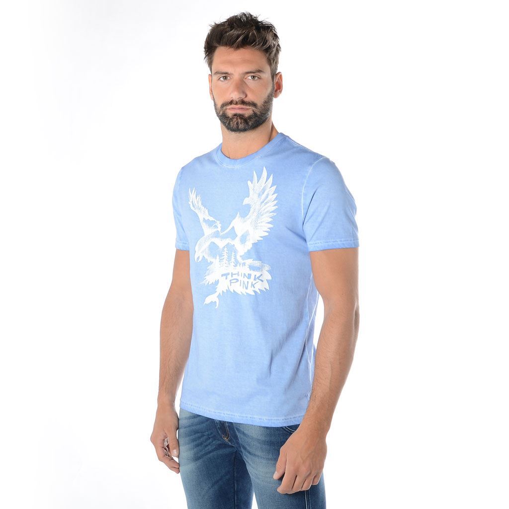 Think Pink T-shirt Uomo Manica Corta ss1906 Promozione Limitata