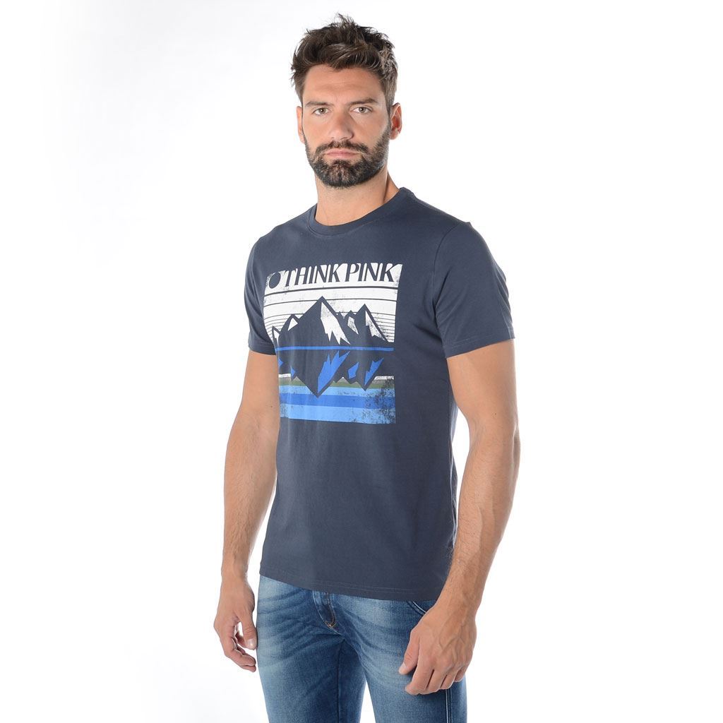 Think Pink T-shirt Uomo Manica Corta ss1907 In Vendita