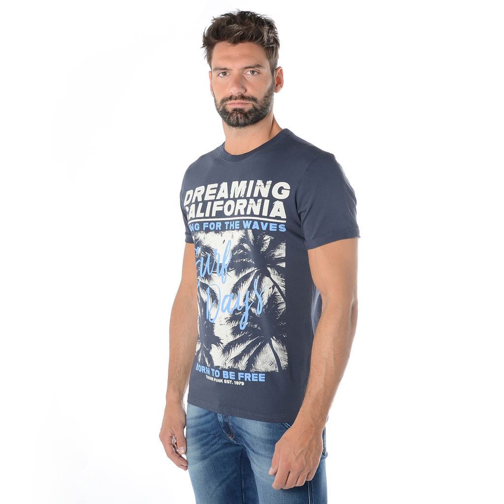 Think Pink T-shirt Uomo Manica Corta ss1911 Shopping Online