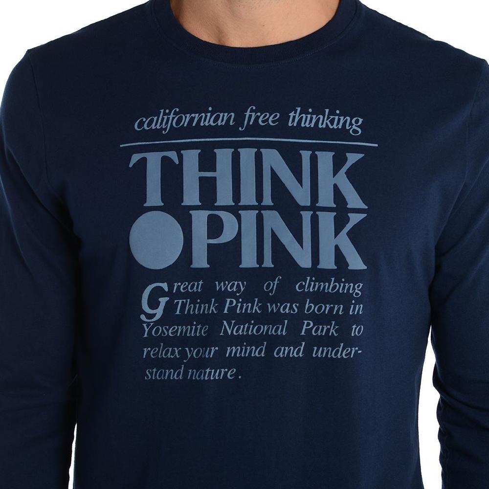 Think Pink T-shirt Uomo Manica Lunga fw1800 I Più Venduti