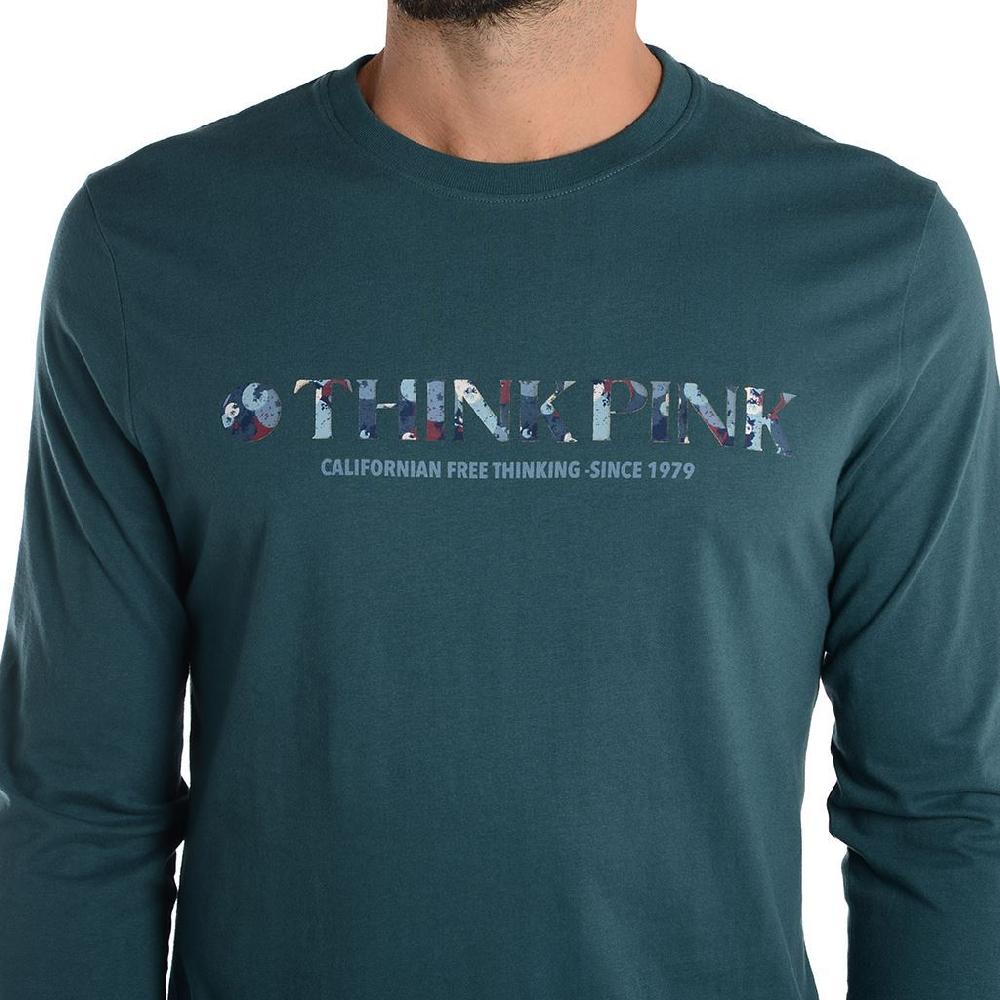 Think Pink T-shirt Uomo Manica Lunga fw1801 Vendite Flash