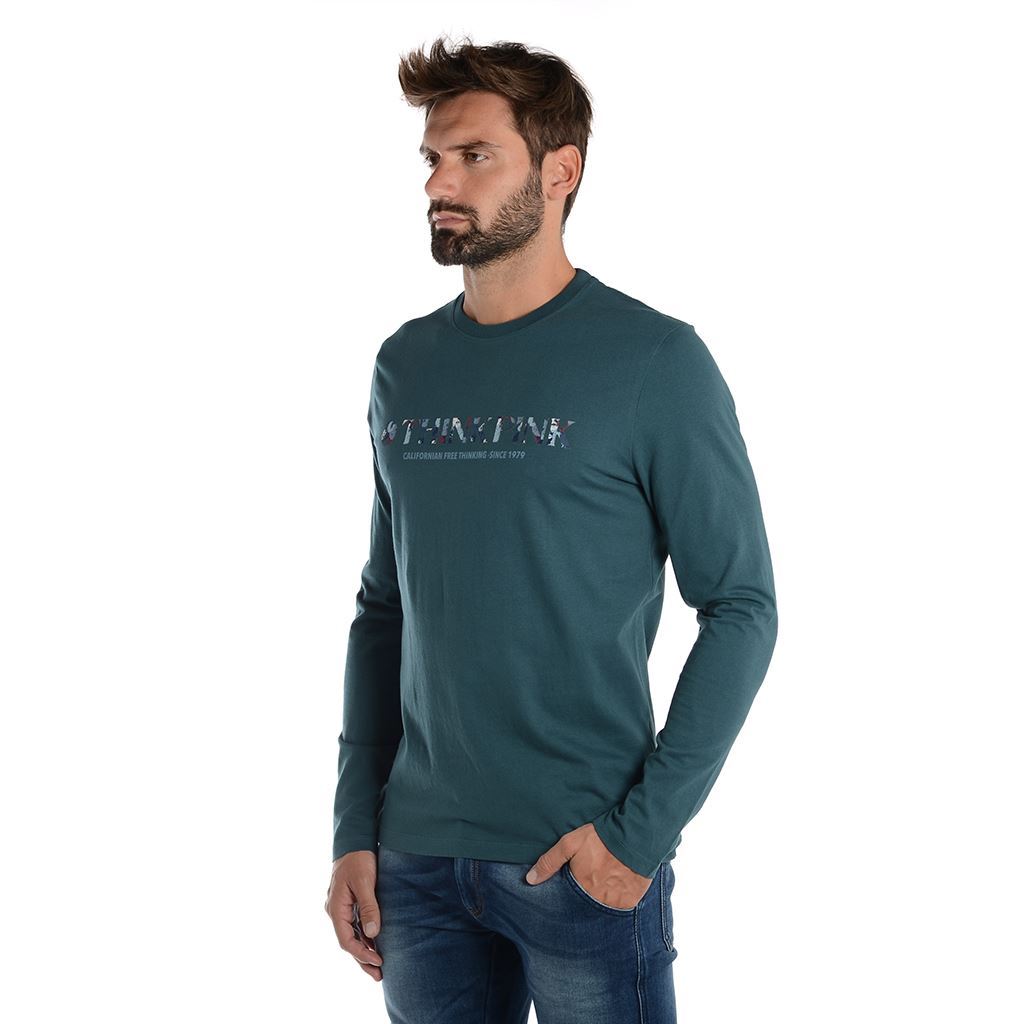 Think Pink T-shirt Uomo Manica Lunga fw1801 Vendite Flash
