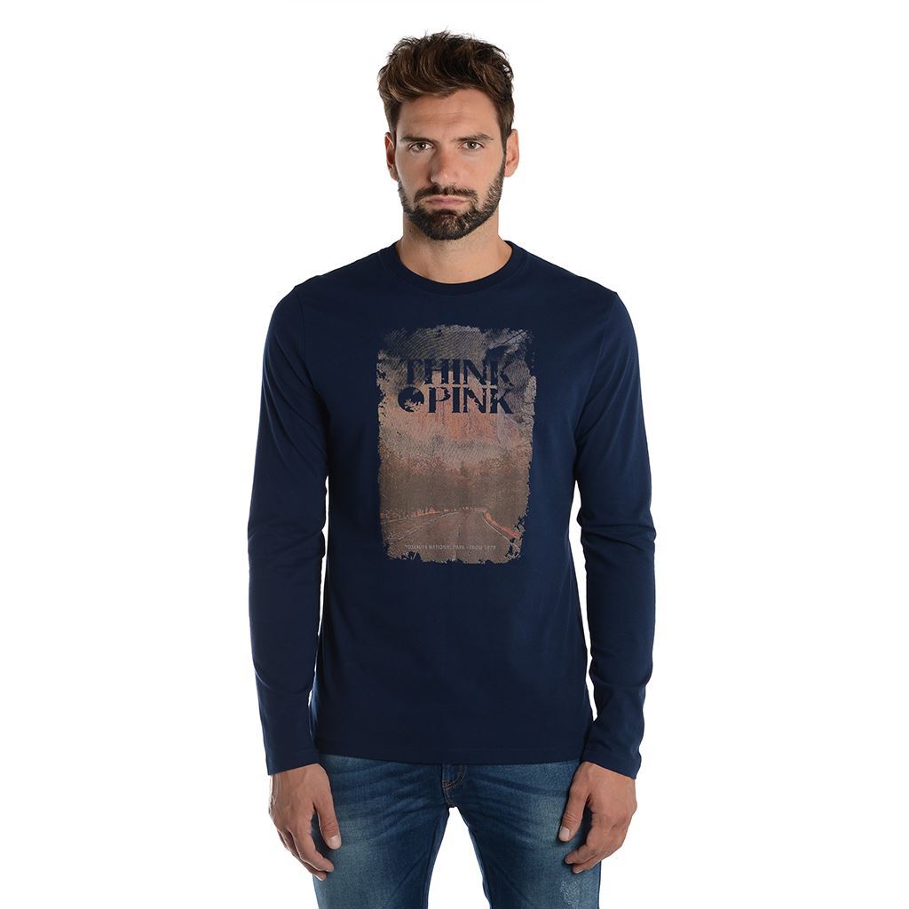 Think Pink T-shirt Uomo Manica Lunga fw1802 Negozio
