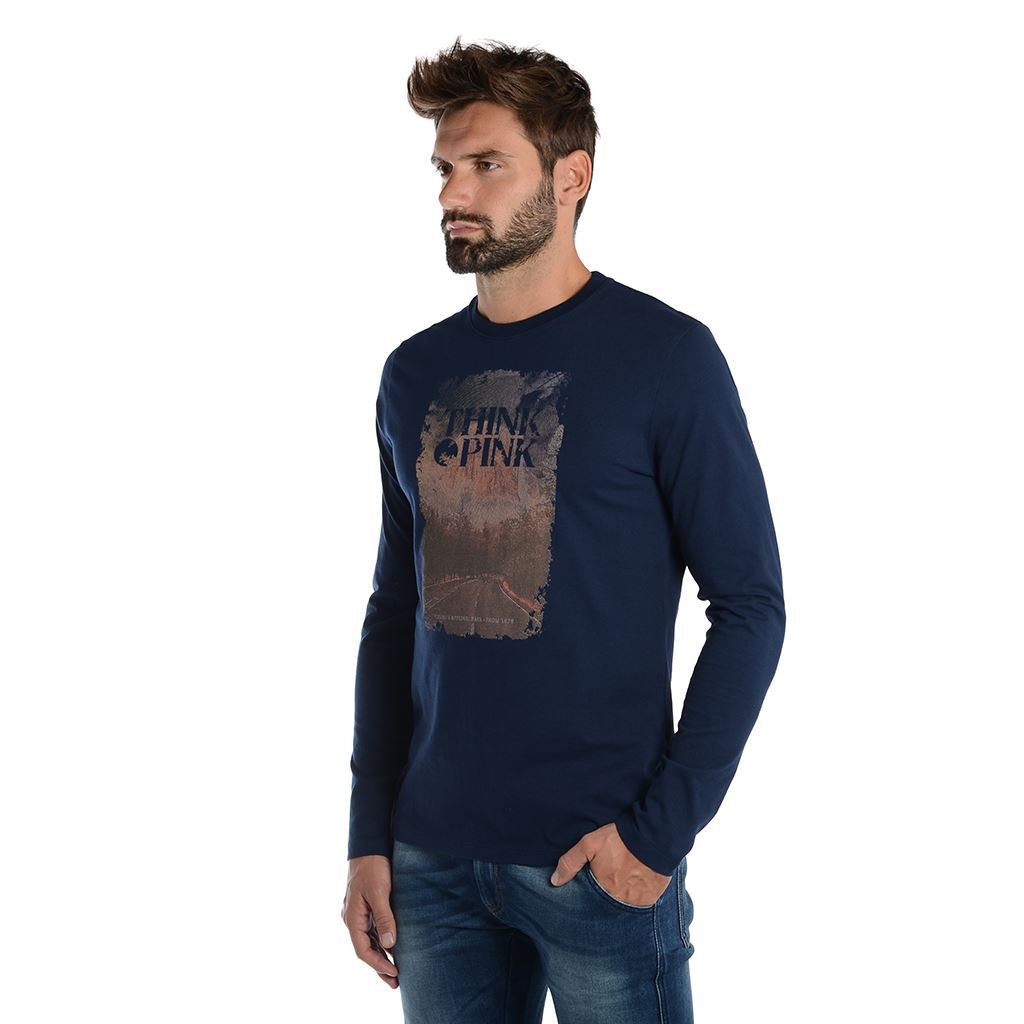 Think Pink T-shirt Uomo Manica Lunga fw1802 Negozio