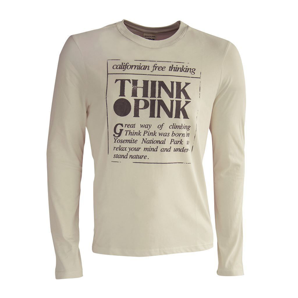 Think Pink T-shirt Uomo Manica Lunga fw1600 Qualità Garantita