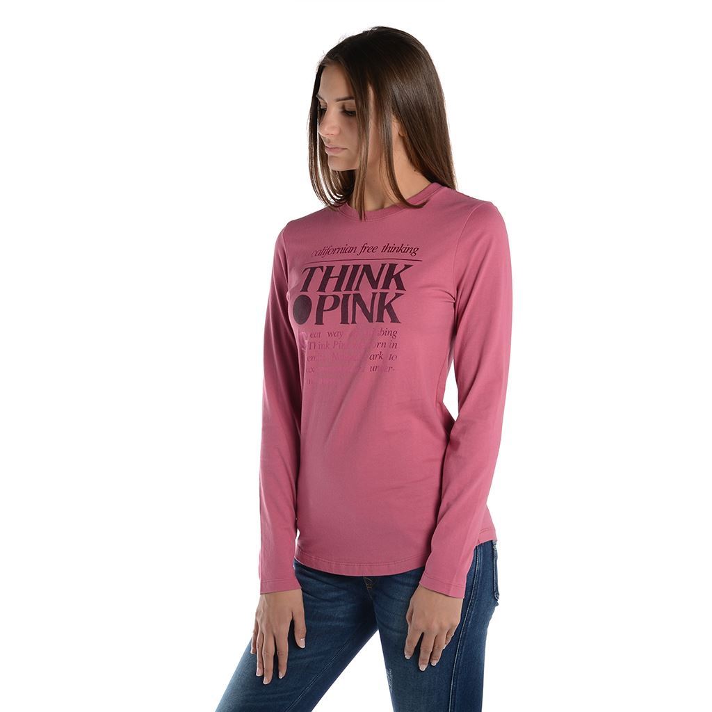 Think Pink T-shirt Donna Manica Lunga fw1800 Convenienza