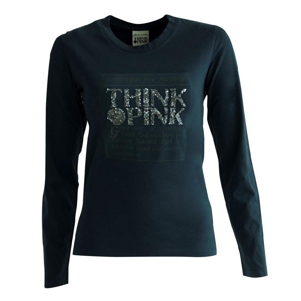 Think Pink T-shirt Donna Manica Lunga fw1600 Nuova
