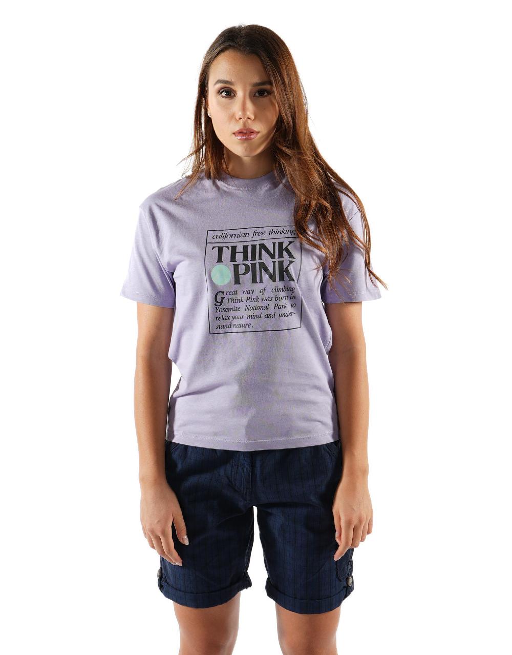 Think Pink T-shirt Donna Logo manica corta ss2200 Soddisfazione Garantita