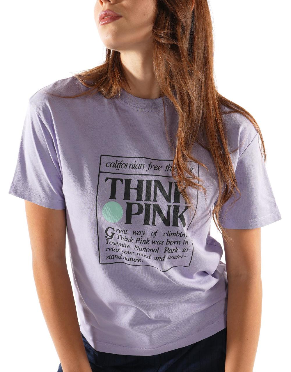 Think Pink T-shirt Donna Logo manica corta ss2200 Soddisfazione Garantita