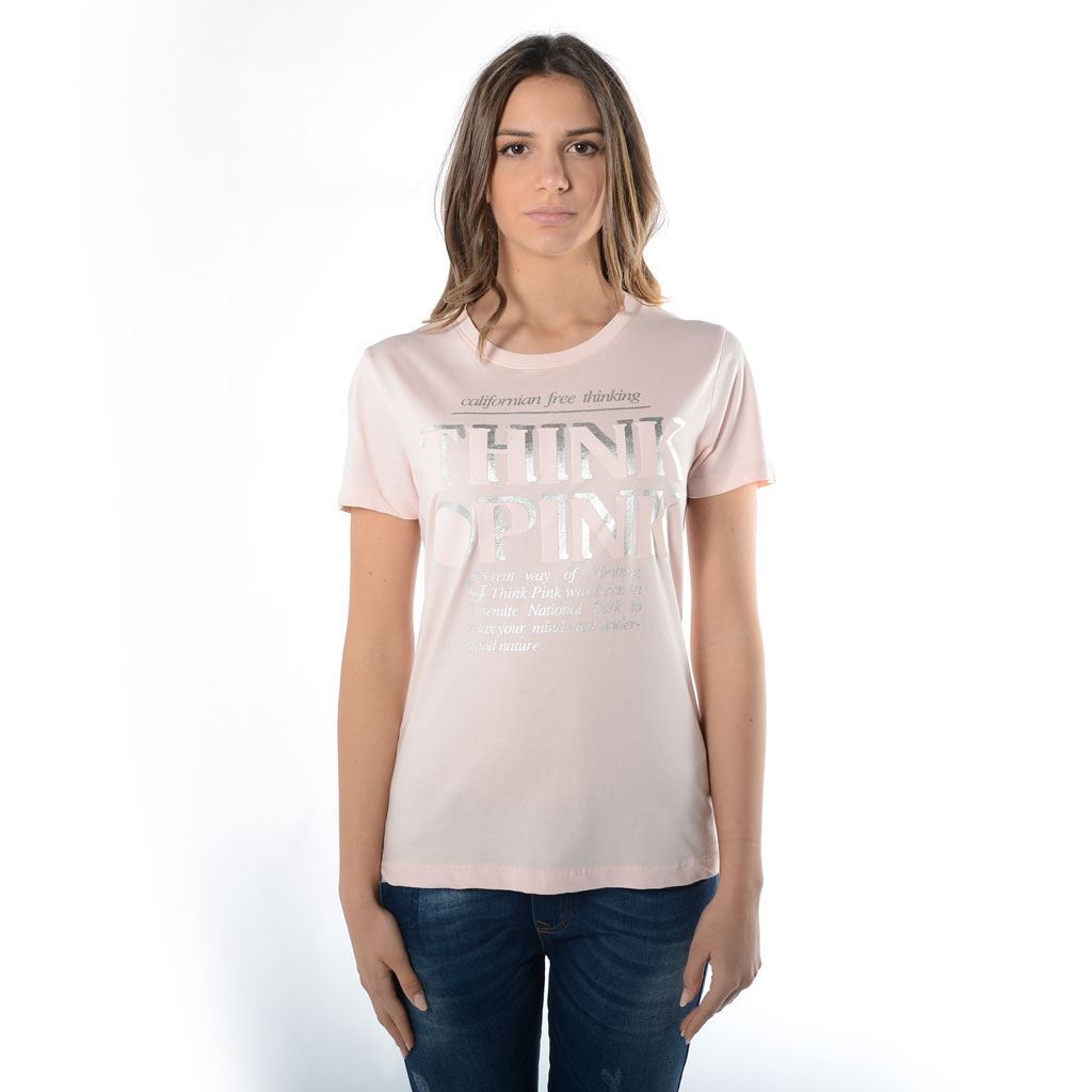 Think Pink T-shirt Donna Manica Corta ss1900 Prezzo Ridotto