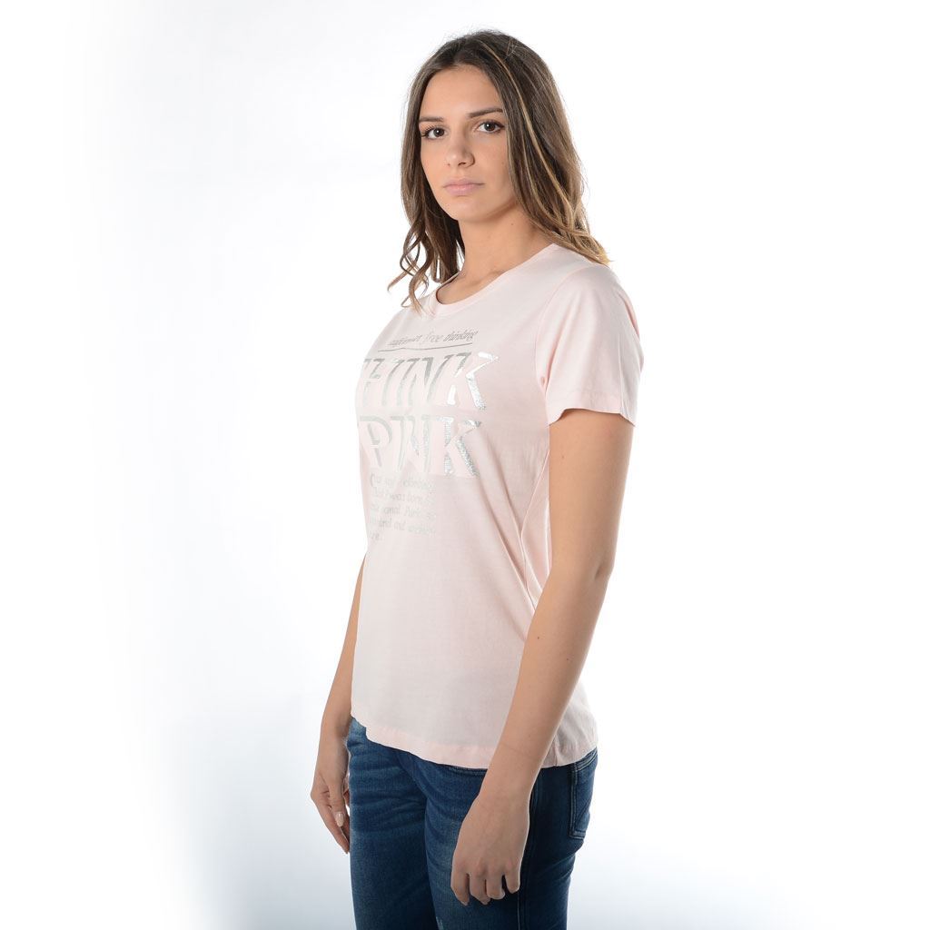 Think Pink T-shirt Donna Manica Corta ss1900 Prezzo Ridotto