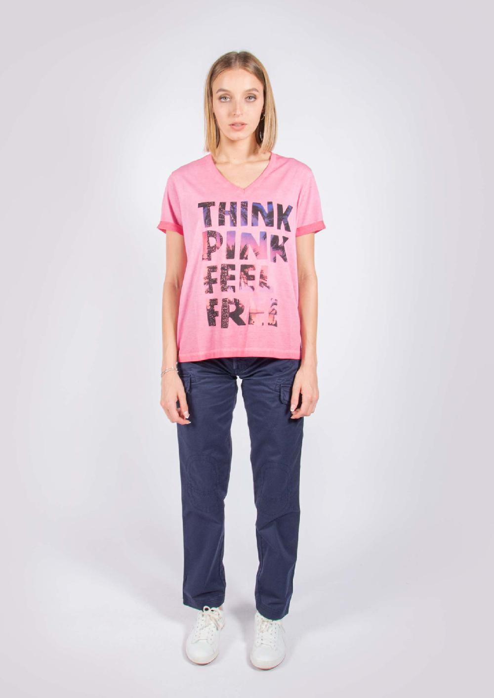 Think Pink T-Shirt donna manica corta ss1910 Sconto