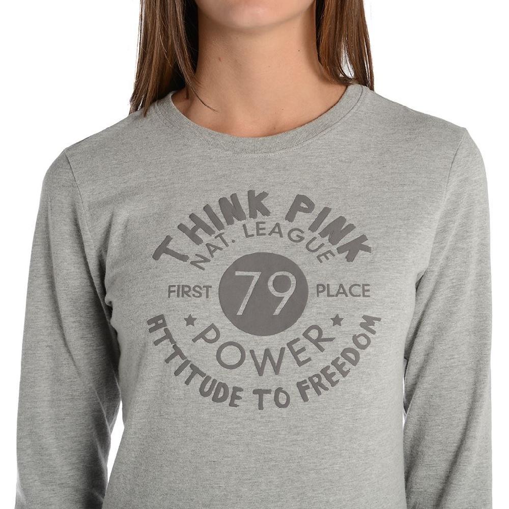 Think Pink T-shirt Donna Manica Lunga fw1801 Vendita Economica